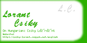 lorant csiky business card